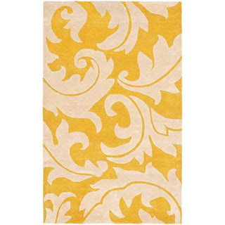 Carpet Planet Yellow Color Pattern Premium Hand Tufted Carpet