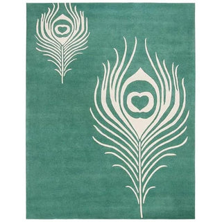 Green feather Hand Tufted Carpet
