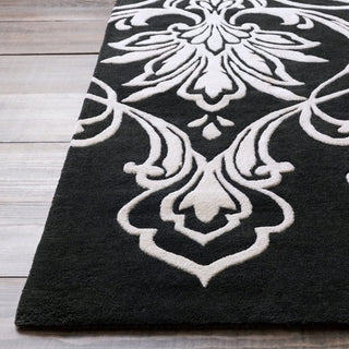 Black & White Flower Design Premium Hand Tufted Carpet