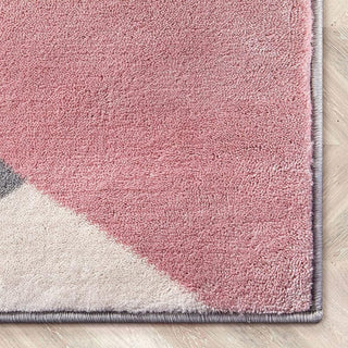 Geometric Pink Hand Tufted Carpet
