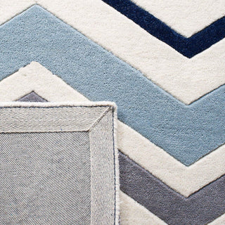 Carpet Planet Zebra Stripes Blue Color Pattern Blue Premium Hand Tufted Carpet