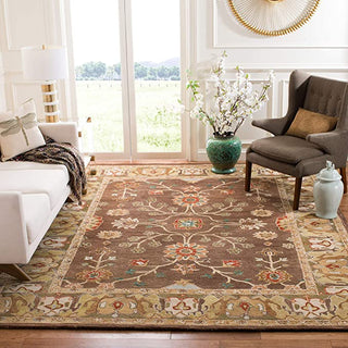 Hand Tufted Modern Design Wool Carpet for Living Room, Bedroom, Drawing Room and Hall  -brown-ivory